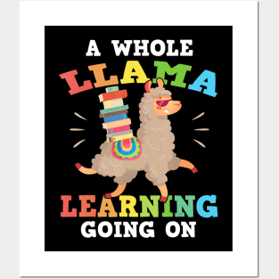 A Whole Llama Learning Going On Back To School Funny Posters and Art